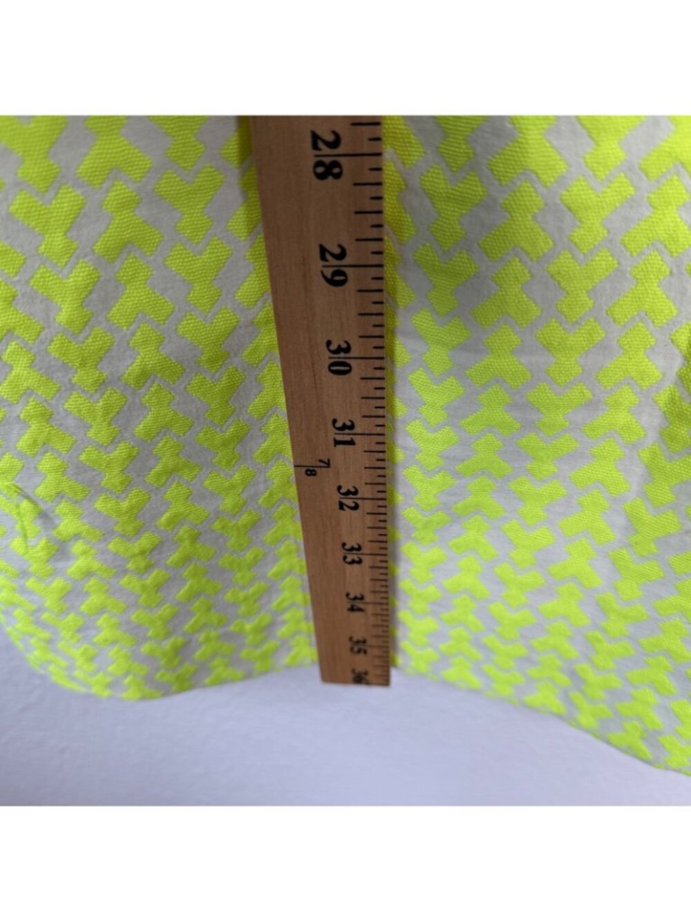 J.CREW Neon Arrow Print Mod Shift Dress Pockets Yellow White Sz 4 Resort Yacht - Picture 12 of 14